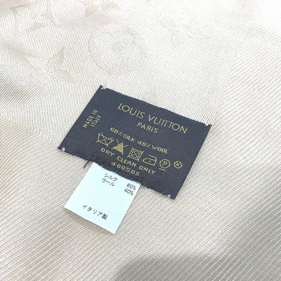 LOUIS VUITTON [] shawl monogram large scarf beige 400505 with box and thread - Picture 3 of 6